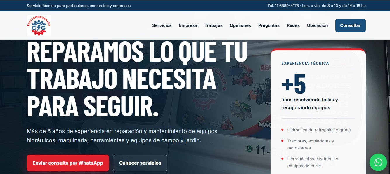 Sitio web de C y G Electromecánica