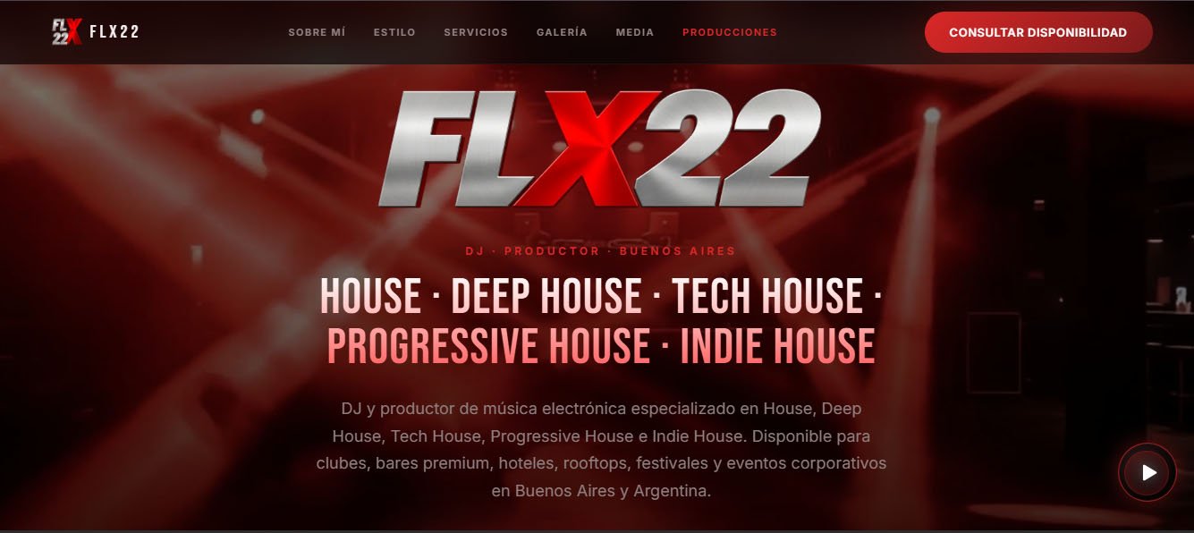 Sitio web de DJ FLX22