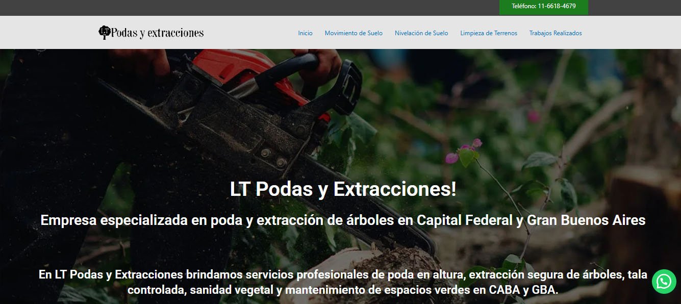 Sitio web de LT Podas y Extracciones