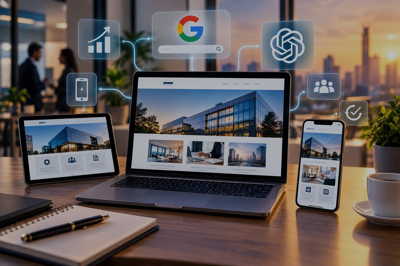 Diseño de página web profesional para empresas optimizada para celulares, Google y búsquedas con inteligencia artificial
