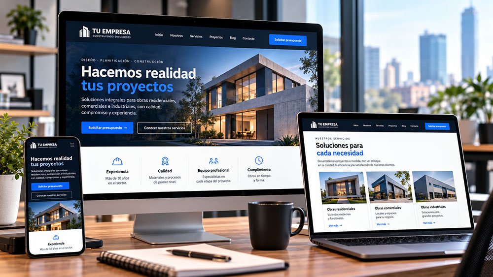 Diseño de página web profesional para empresas con enfoque en imagen corporativa y experiencia de usuario.